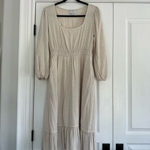 Lost + Wander Cream Long Sleeve Dress